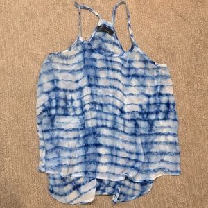 M Monamie USA Blue Tie-dye Racerback Tanktop
